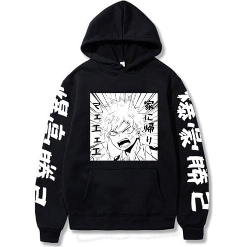 My Hero Academia Hoodie Casaul Loose KATSUKI BAKUGOU Pullover Sweatshirt for Men