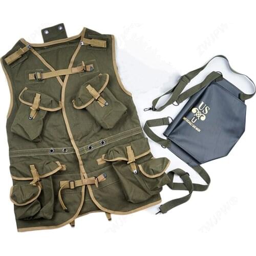 WWII WW2 US ARMY BASIC D-DAY ASSAULT TROOP PACKAGE ARMY VEST GREEN EQUIPMENT SOLDIER MILITARY COLLECTION WAR REENACTMENTS