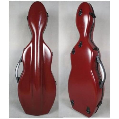 Top quality strong glass fiber purplish red 4/4 violin case,two bows holders