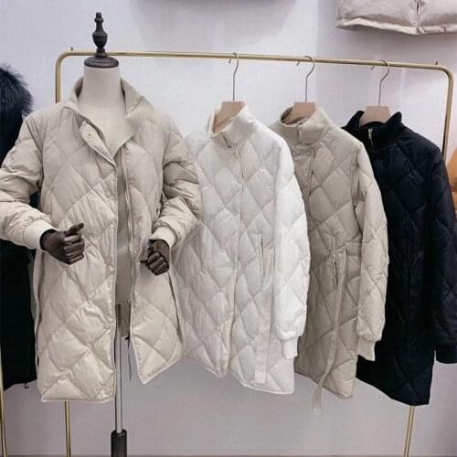 WSYORE New Autumn and Winter Women Slim Temperament Duck Down jacket Female Korean Grid Down Coat NS1172