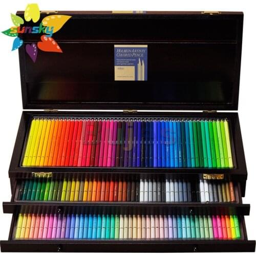 Japan original HOLBEIN artist paint pencil op946 150 color pencil 3.8MM big drawing pencil set wooden box Art school Supplies