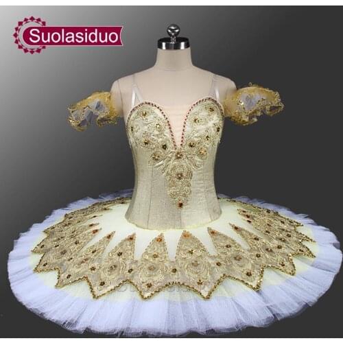 Gold Classical Tutu Ballet Professional Costume Tutu Adult Competition Ballet Tutus Costume SD0041