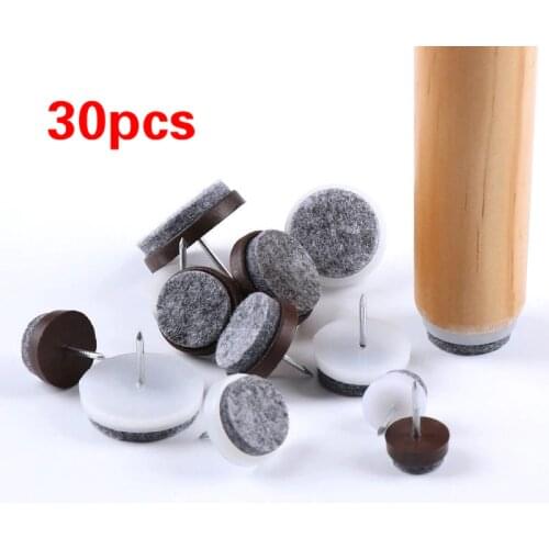 30Pcs Chair Table Furniture Leg Bottom Feet Glides Skid Tile Plastic Pad Floor Nail Non-slip Wood Floor Protector Nail 3Colors