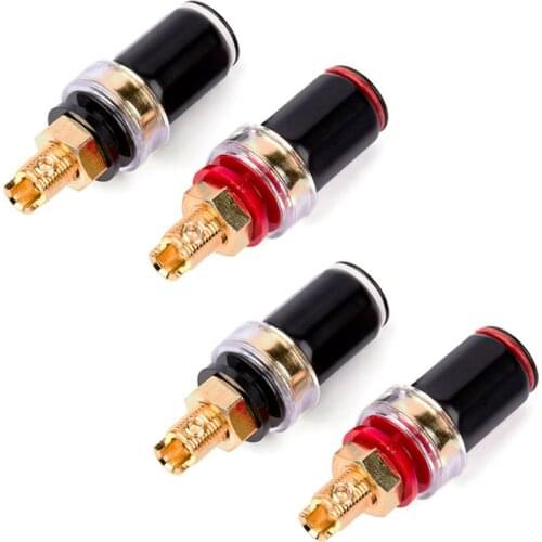 4pcs Terminal Binding Post 4MM Copper Banana Plug Socket HI-END Binding Post Amplifier Speaker Voice Frequency Connector