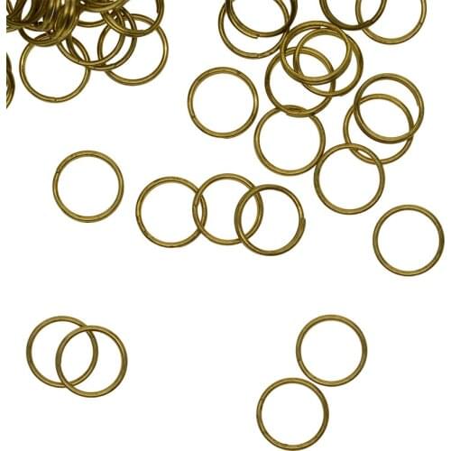 50 Pieces Retro Gold Tone Split Rings 12mm Keyring Hook Loop Leather Craft
