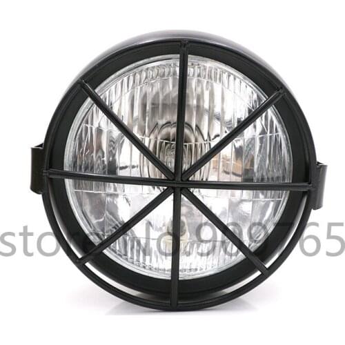 6.5" Vintage Motorcycle Side Mount Headlight For Honda Yamaha Suzuki Kawasaki Cruiser Chopper Cafe Racer Bobber Touring