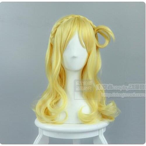 Anime LoveLive! Love Live Sunshine Mari Ohara Cosplay Wigs Wavy Blonde Golden Heat Resistant Synthetic Hair Wig + Wig Cap