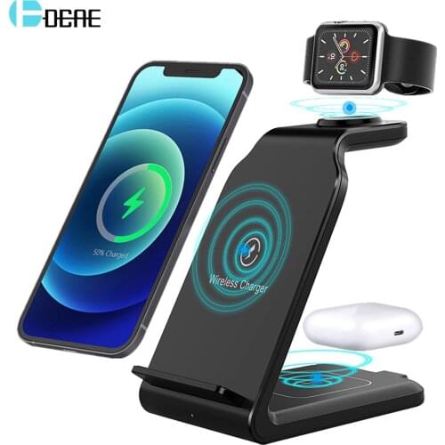 4 in 1 Wireless Chargers for iPhone 12 11 XS XR X 8 Apple Watch 6 Airpods Pro 15W Qi Fast Induction Charger Holder Dock Station