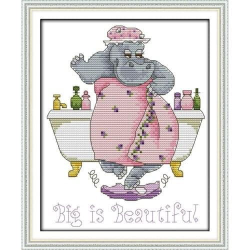 Big is beautiful cross stitch kit cartoon 14ct 11ct count print canvas stitches embroidery DIY handmade needlework plus