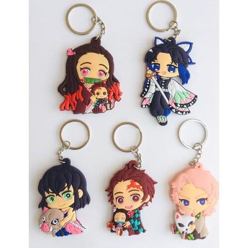 IVYYE Kimetsu no Yaiba Series Anime Key Chain PVC Figure Keyring Keychain Keyholder Birthday Gift Unisex