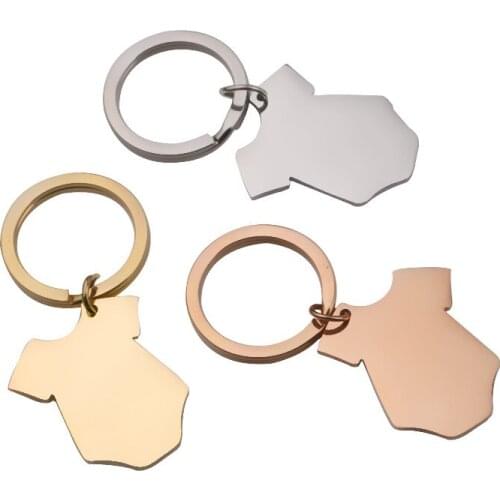 Clothes Pendant KeyChain Stainless Steel Key Chains Mirror Polished DIY Clothes Key Chain 10pcs/lot