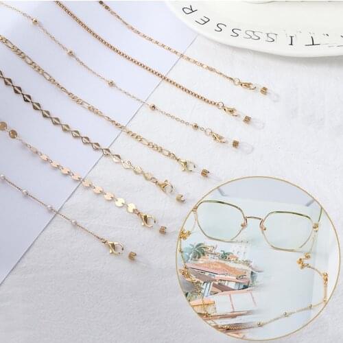 70cm Eyeglass Chain Sunglasses Masking Chains For Women Men Metal Pearl Fashion Eyewear Slip Lanyard Neck Strap Rope Jewelry