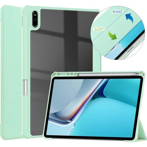 Tablet Case for Huawei MatePad 11 inch Tablet Funda Smart Stand Cover for Huawei Matepad 11 2021 Protective Clear Back Shell
