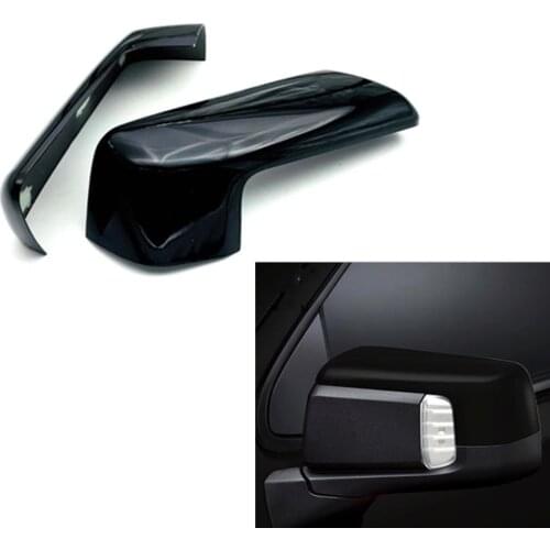 2Pc Black Clip-on Rearview Mirror Cover For Chevy Silverado GMC Sierra 2019-2020 Car Exterior Reflector Reversing Shell Case Cap