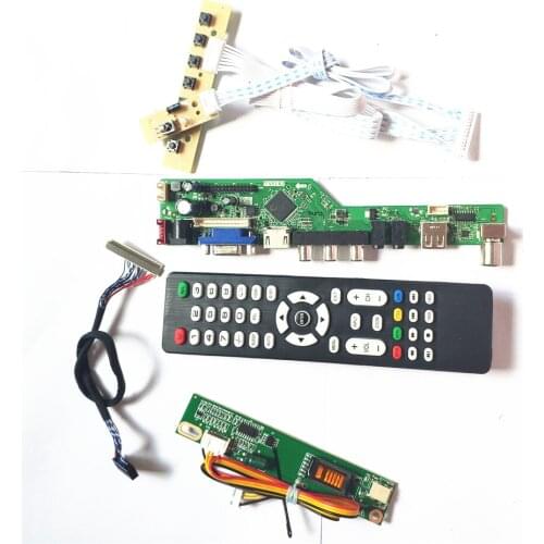 For N141XB-L03/L04 LVDS 1CCFL 30Pin LCD monitor HDMI-Compatible VGA USB AV RF keyboard+Remote+Inverter T.V56 drive board