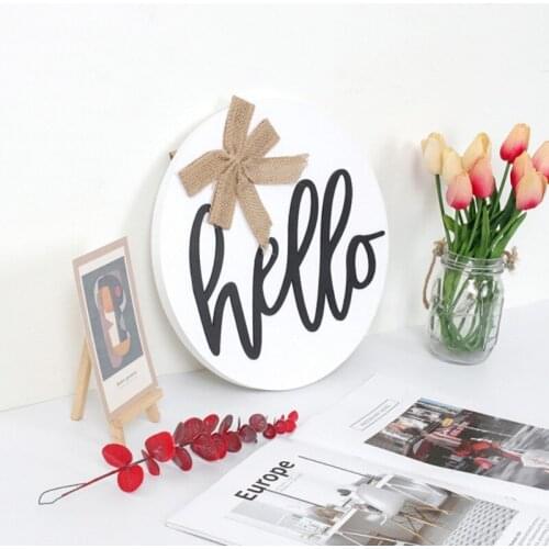 Welcome Wreaths Front Door Sign Rustic Round Wood Hanging Decor Farmhouse Porch Decorations for Home Thanksgiving Christmas Gift