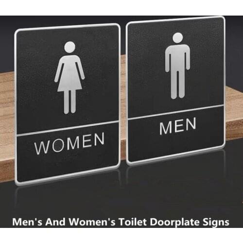 Mens And Womens Toilet Doorplate Signs Creative Toilet Wall Sign Decor Door Toilet Signage Icon Door WC Sign Plate