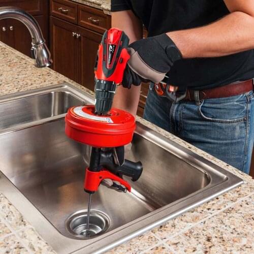 Electric Manual Toilet Dredging Machine Chargable Drill 12.6-40MM Pipe Cleaner Drain Cleaning Machine 7.6M