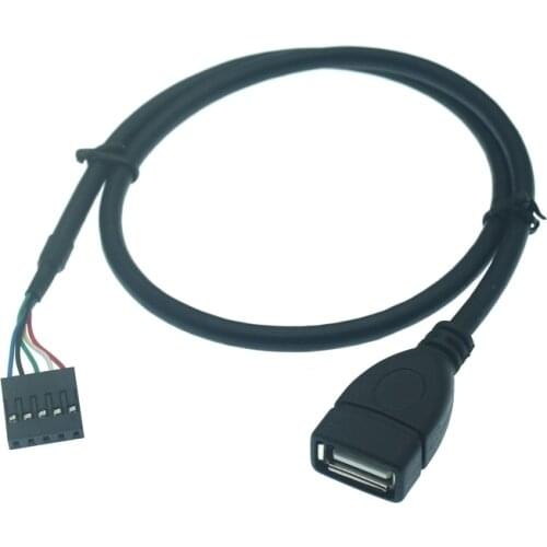 1pcs 15cm 50cm USB 2.0 A Female to Dupont 5 Pin Female Header Motherboard Adapter Cable