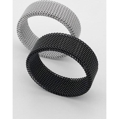 Titanium Steel Creative Mesh Rings Minimalist Classic Fashion Jewelry for Boys Girls Eboy Accessories (R019)