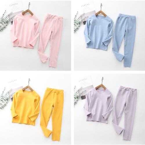 Children Thermal Underwear Set Boys and Girls Stripe Clothes Non-marking Underwear Sets Casual Baby Warm Suit Fashion Pajamas