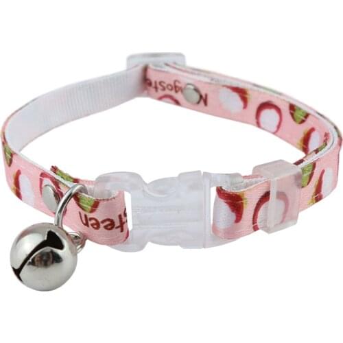 Summer Floral Printed Fancy Cat Collar with Bell Pet Necklace Pet Puppy Small Dog Collors Supplies Kitten Collar Cat Accessories