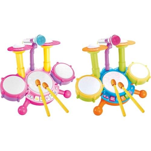 Musical Toy Set Electronic Drum Instruments Band Kit with Microphone Kids Early Educational Toy Gift Baby Music Toys