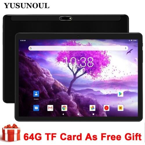 2020 Newest 10 inch Tablet PC Android 9.0 Quad Core 32GB ROM 5.0MP IPS 1280*800 GPS Wifi Phone Tablets 10.1 + 64GB Memory Card