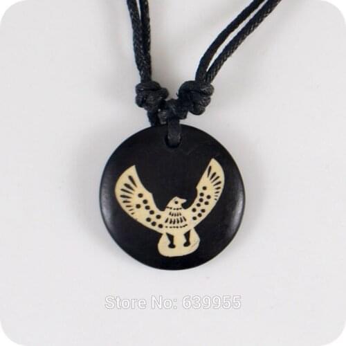 Eagle hawk falcon yak bone Pendant Amulet Necklace Lucky Gift Tribal Fashion Jewelry