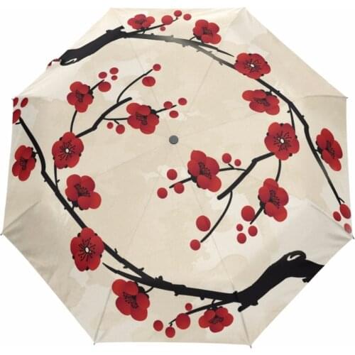 Full Automatic Umbrella Anti UV Protection Adults 3 Fold Womens Umbrella Chinese Umbrella Rain Sun Guarda Chuva Flower Bonecas