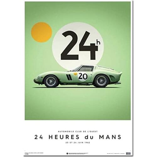 24 Hours Of Le Mans June 1966 Poster On Canvas Print Wall Art Picture For Living Noom Home Decoration Frameless
