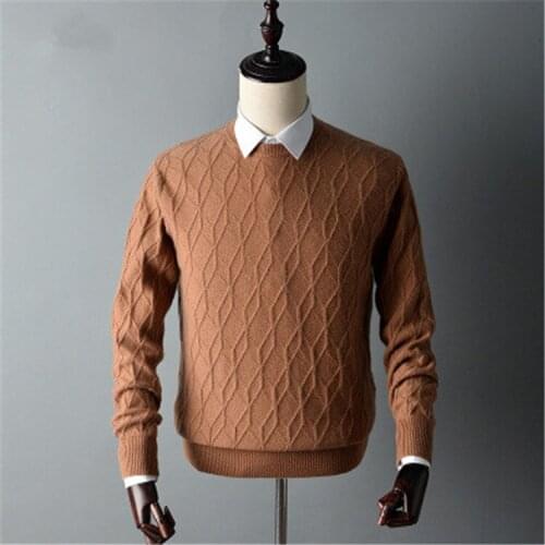 New arrival 100%cashmere twisted argyle knit men Oneck H-straight pullover sweater 6color S-2XL retail wholesale