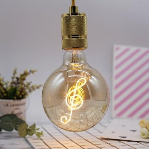 Retro Edison Lamp LED Musical Note Filament Lamp E27 4W 110V 220V G125 Retro Bar Hotel Decorative Lights