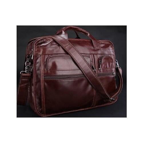 Luxury portfolio Men Genuine Leather Briefcases tote business bag Men briefcase Leather laptop bag porte document messenger bag