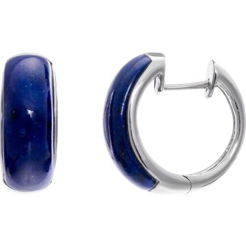 Lapis and White Mother of Pearl and Red Agate Rhodium Over Sterling Silver Earrings