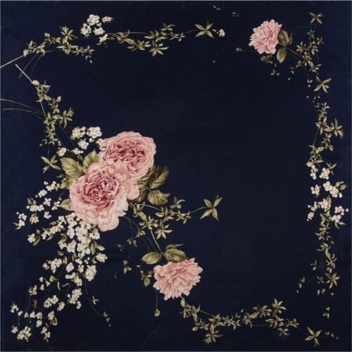 Fashion Floral Print Hair Scarves For Women Bandana Head Scarf Female Square Shawls Wraps 90*90cm Luxury Hijab Scarfs For Ladies