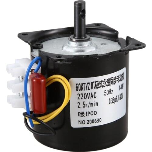 220V AC Synchronous Gear Motor 60KTYZ 60-KTYZ Permanent Magnet Synchronous Gear Motor 220V 2.5 Rpm