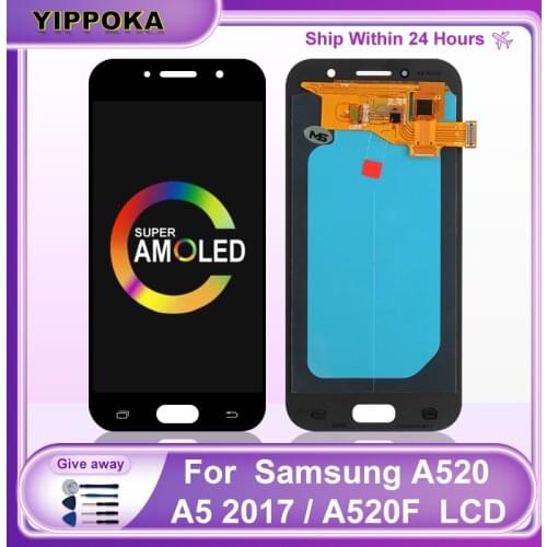 Super AMOLED For Samsung Galaxy A5 2017 A520 LCD Display Touch Digitizer Replacement Assembly Parts For A520F SM-A520F Display