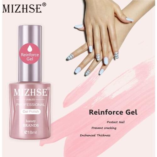 MIZHSE 18ml Reinforcement Gel Polish UV/LED Gel Polish Varnish Protect Strengthen Clear Transparent Color Strong Glue