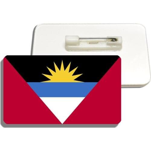 Custom Antigua and Barbuda Flag Brooch Vintage Flag Pin For Backpacks Shirt Resin Jewelry Badge Patriotic Gift Unisex