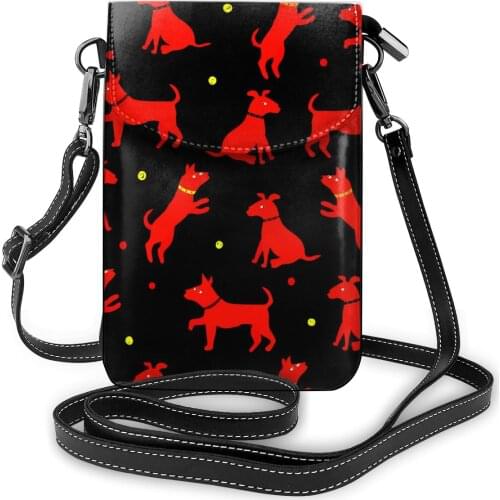 Women Over The Shoulder Small Flap Crossbody Bags Cartoon Dog Animal Prints Messenger Bag for Girl Handbag Ladies Phone Purse