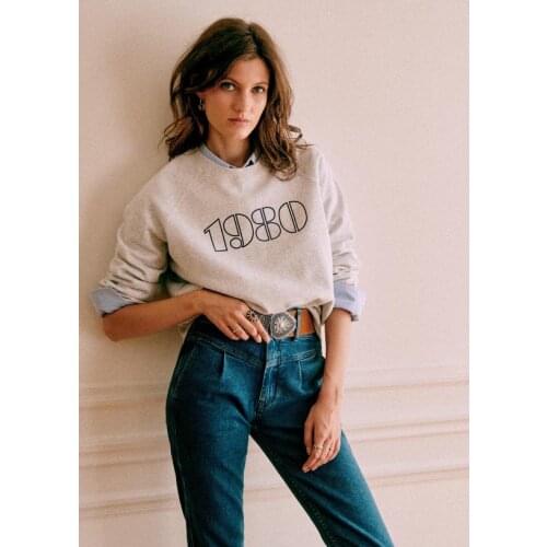 Women Hoodie 2021 Fall and Winter Retro Three-color 100% Cotton Round Neck Sweatshirt Commuter Slim Long-sleeved Top