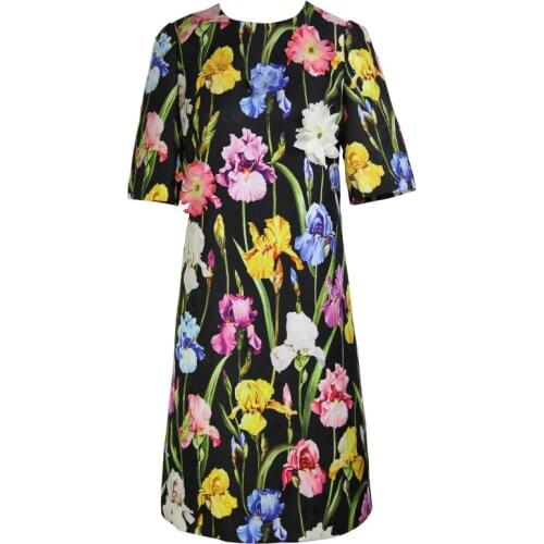 Runway Designer Autumn Round Neck Printing Sleeve Plus Size 3XS-10XL Dress Girls Long Self-cultivation Thin A-line High Quality