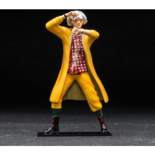 1/18 Back To The Future DeLorean Car Figure Doll Model Toy Scene Display Resin PVC Standing Figure Doll Models Collection Gifts