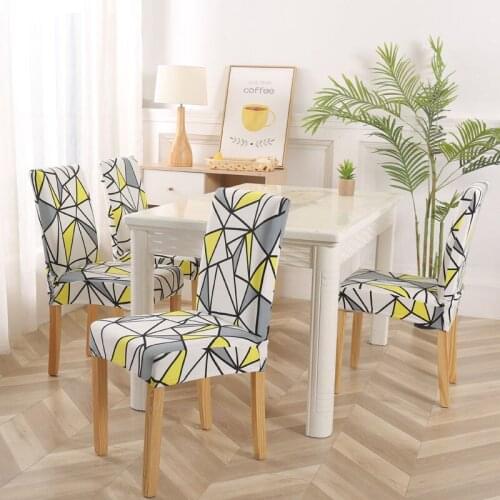 1/2/4/6pcs Geometric Chair Covers Spandex Elastic Stretch Decoration Chair Dining Seat Cushion Anti-dirty Washable