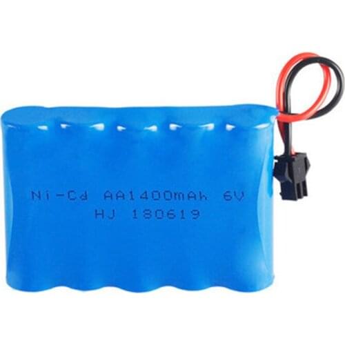 1-5Pack 6V 1400mAh RC Battery Ni-Cd Battery For Toy Car Rechargeable SM 2Pin Plug AA Rechargeable Battery