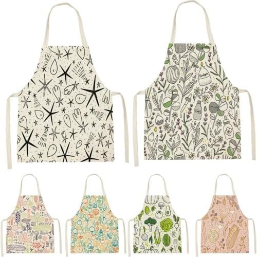 1 Pcs Garden Vegetable Print Sleeveless Apron ChildrenS Cleaning Home MenS And WomenS Kitchen Waist Bib Anti-Fouling Pinafore