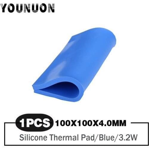1 Piece Blue GPU CPU Heatsink Cooling 100x100x4mm Conductive Silicone Pad DIY Cuttable Thermal Pad for Cooling