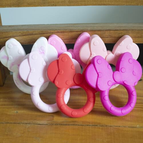 2 PCS Silicone Penguin Teether Baby Teething Cartoon Animal Toys Soothie Chain Nursing Necklace Soft Texture Silicone Free Ship