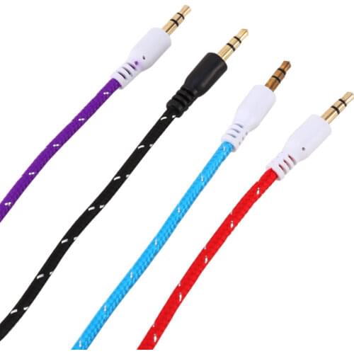 3Ft 1M 3.5mm Male to Male Plug Jack Stereo Audio AUX Cable Cord For AUX MP3 for iPod Car for iPhone TV phone adapter